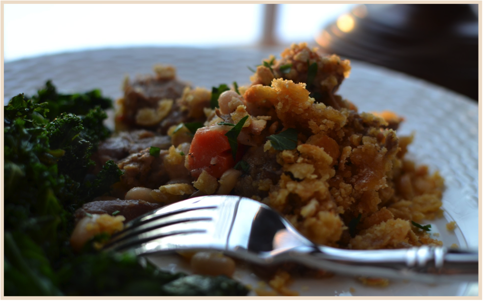 Cassoulet on Plate closeup